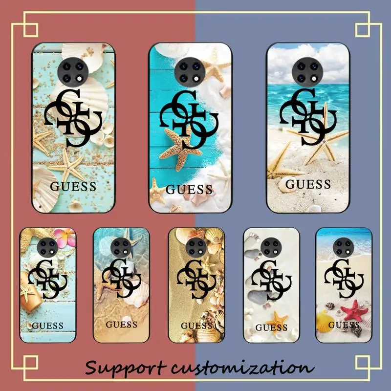 

Blue Wood Seashells Sea Star Brand Guess Phone Case For Xiaomi Redmi Note8A 7 5 Note8pro 8T 9Pro note 6pro Capa