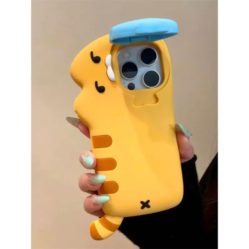Фото Чехол для телефона для iphone 16, 15, 14, 13, 12, 11 Pro Max, новый корейский INS, креативный забавный мультяшный кот, ест рыба, защитный чехол №3