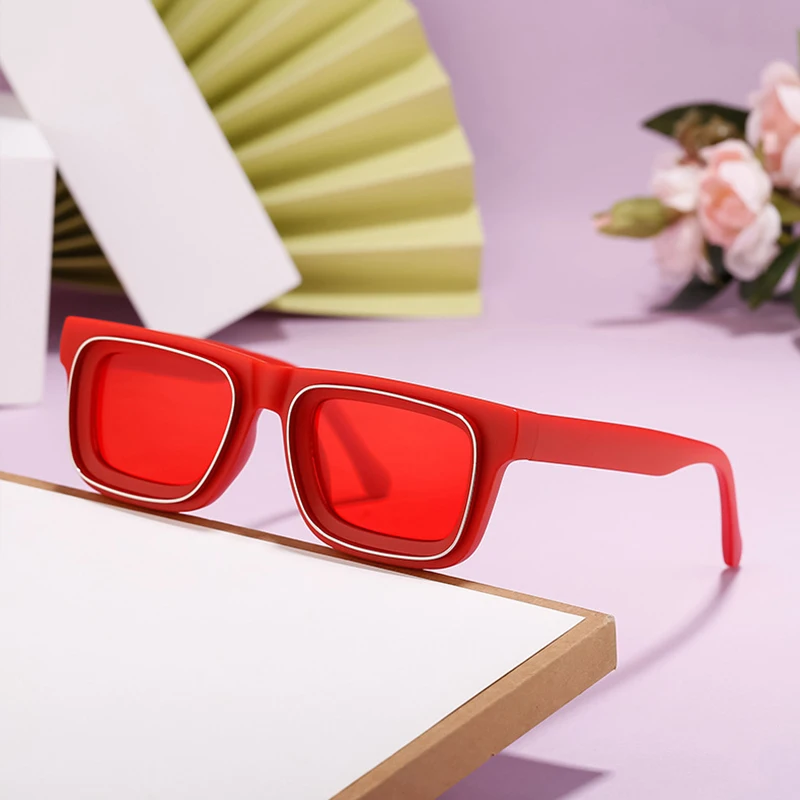 Модные дизайнерские прямоугольные солнцезащитные очки для мужчин и женщин