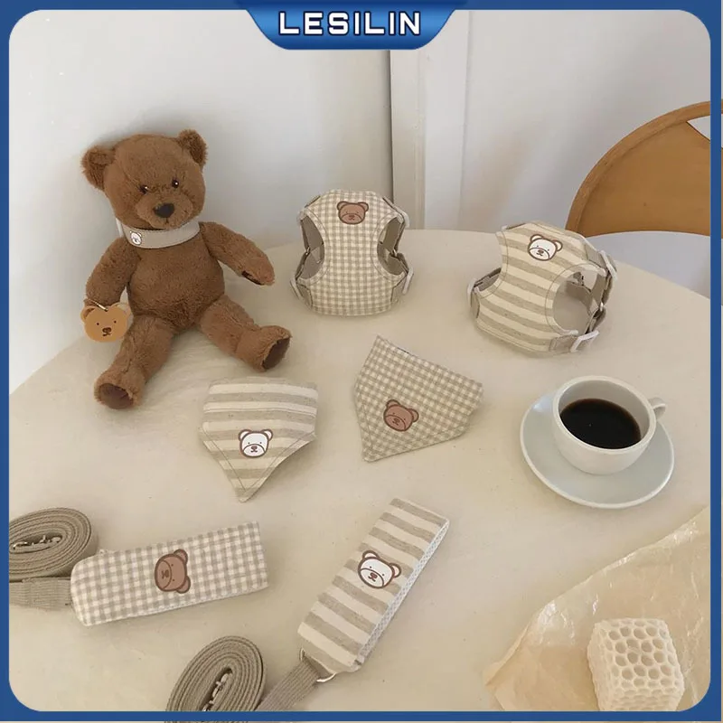 

INS Dog Accessories Cute Bear Series Dog Harness Pet Puppy Go Out Leash Chest Harness Suit Dog Supplies Yorkshire Dog Leash