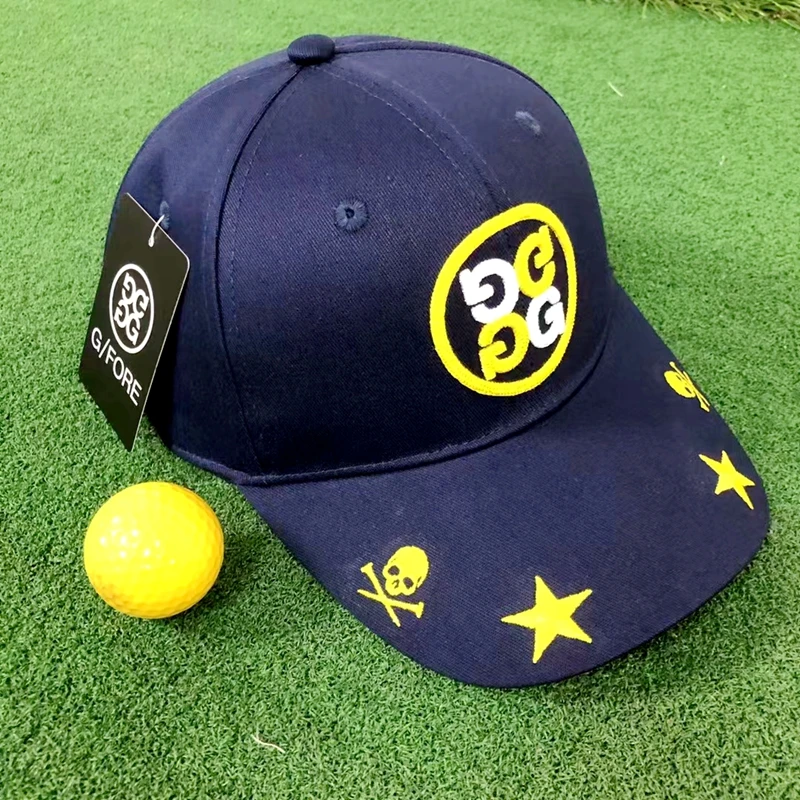 

G4 Golf Cap Men's/Women's Golf Embroidered Sun Visor Hat Size Adjustable White and Sapphire Blue G/FORE Golf Hat Baseball Cap
