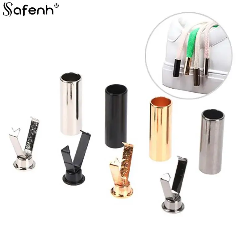 

10Pcs Diy Metal Aglets Shoelace Cylindrical Tips Head Tip Protector Card Rope Buckle For Clothing Sweater Hat Rope Head Buckle