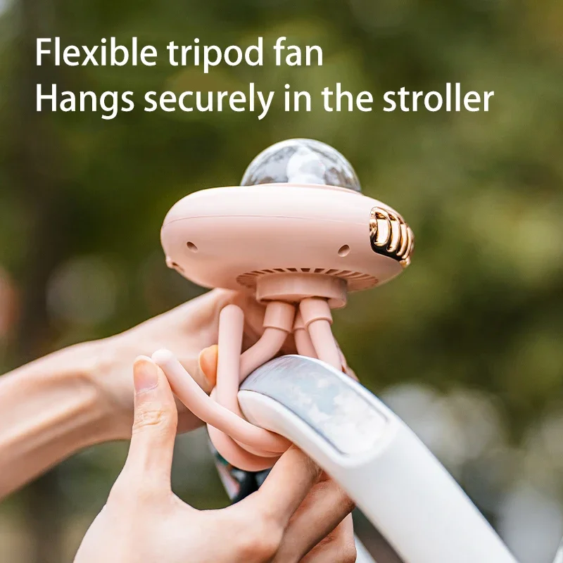 Веер для прогулочной коляски портативная складная беговая дорожка с клипсой 4