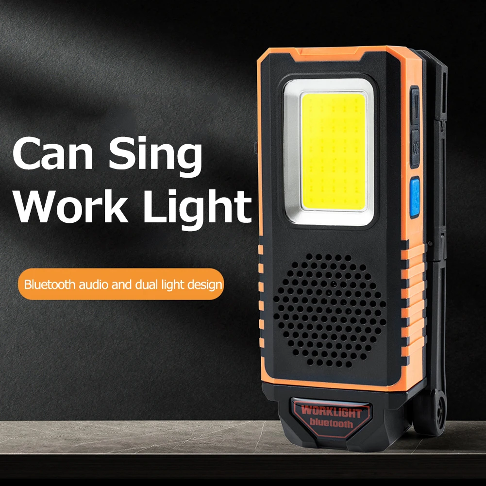 

Multifunctional USB Rechargeable COB Work Light Bluetooth-compatible Speaker 6 Modes Flashlight Power Bank Camping Lantern