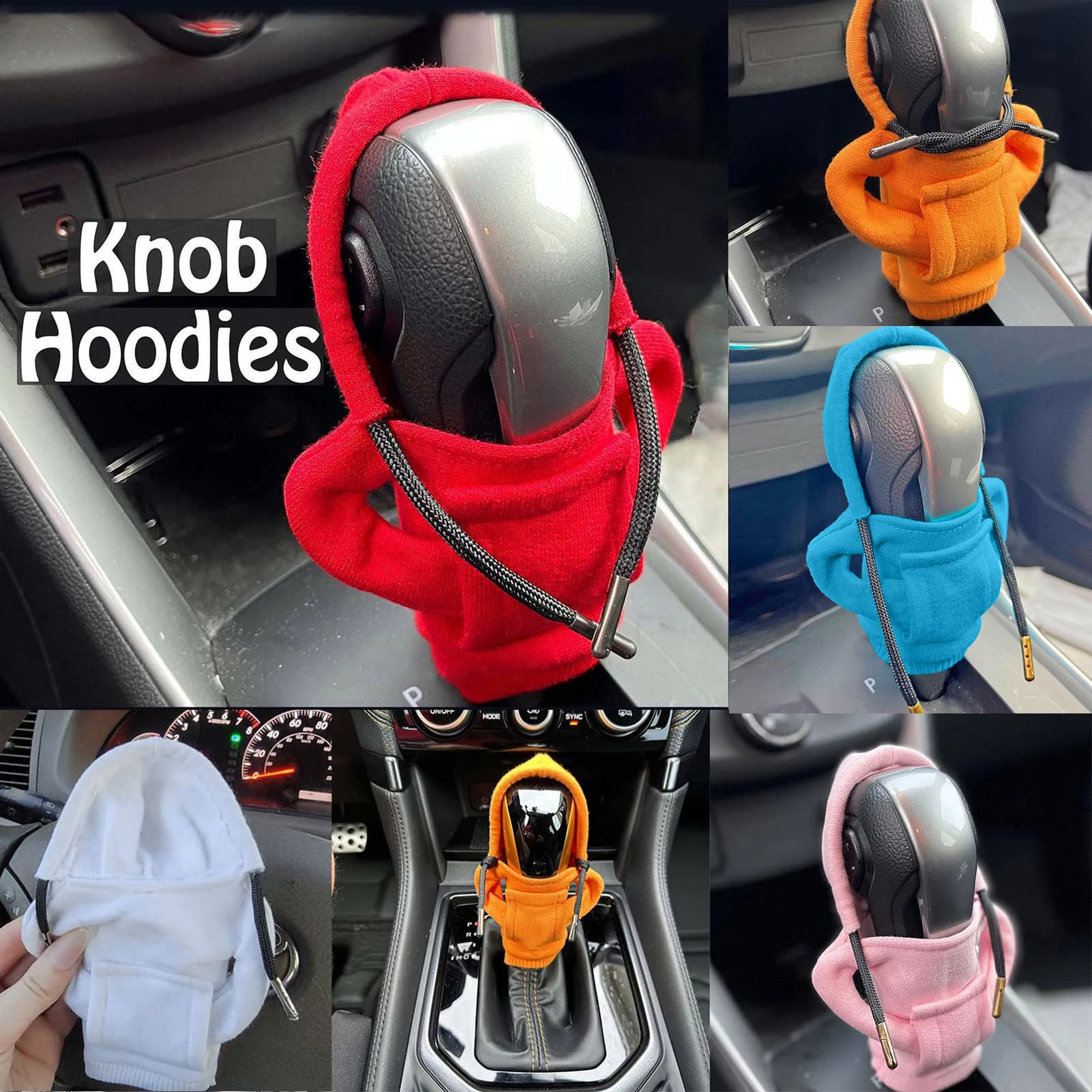 

2024 New Car Shift Knob Cover Fashion Hoodie Gear Handle Gear Lever Decorative Cover Manual Automatic Car Interior Accessories