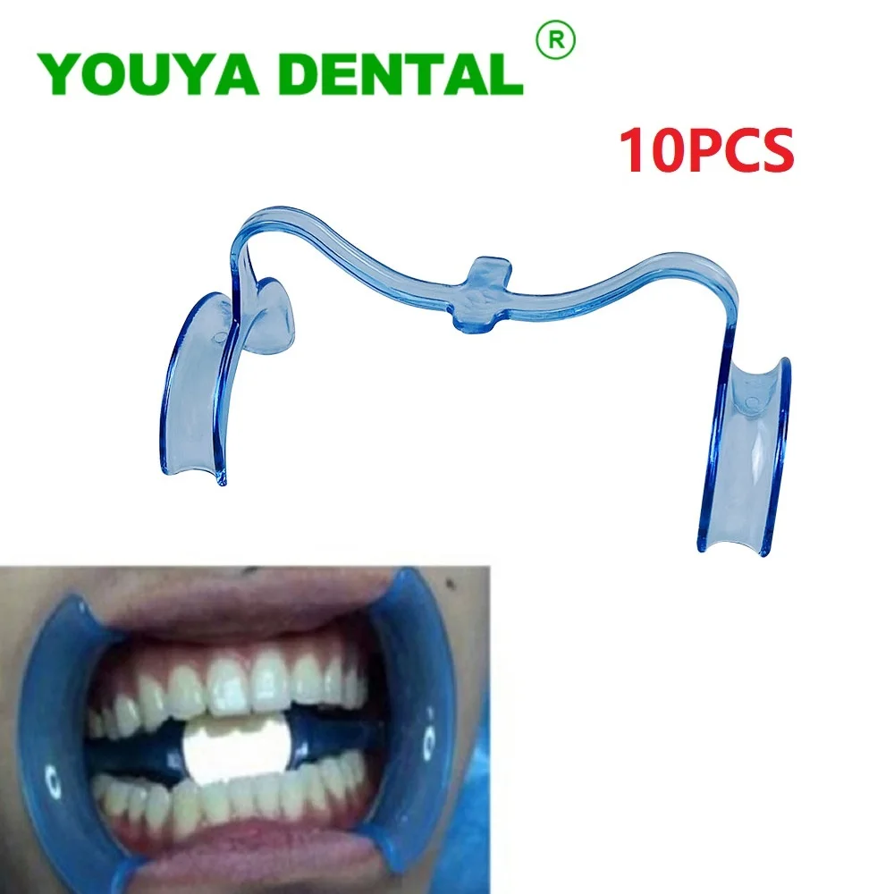

10pcs Dental Mouth Opener Teeth Whitening Cheek Retractor with Mirror M Shape Intraoral Cheek Lip Opener Dentist Material
