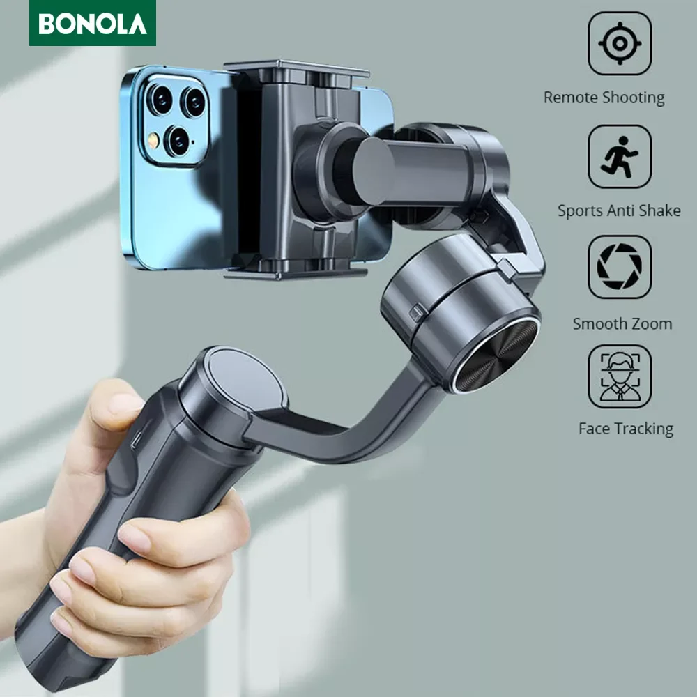 

Bonola 3 Axis Handheld Gimbal Stabilizer for IOS/Andriod Smartphone Stabilizer Tripods Video Record Vlog Anti-shake Phone Gimbal