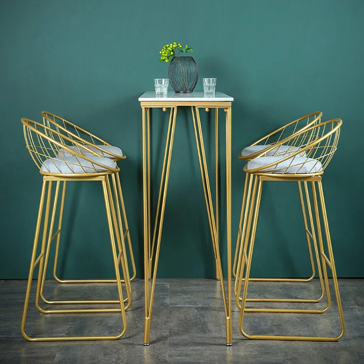 

Скандинавские барные стулья, простые барные стулья, стул со спинкой, золотой высокий стул, современная мебель для ресторана, барный стул