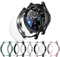 pc matte cover glass compatible samsung galaxy watch4 classic 42mm 46mm all around protective bumper shell for galaxy watch4