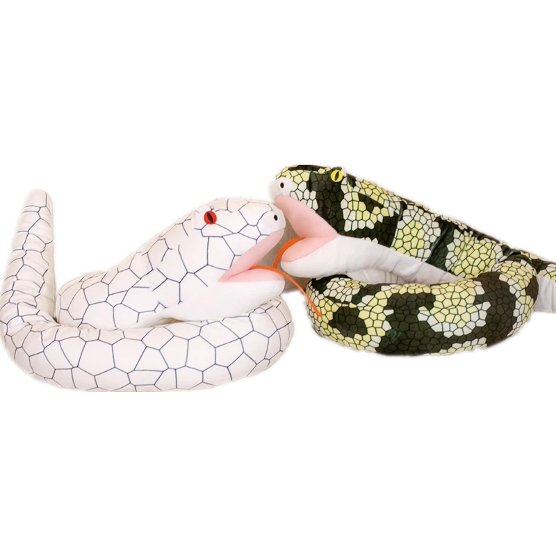 

165cm Python Plush Toy Snake Plushies Stuffed Animal Hand Puppet Doll Educational Baby Toys Child Gift Sofa Decorative Pillow