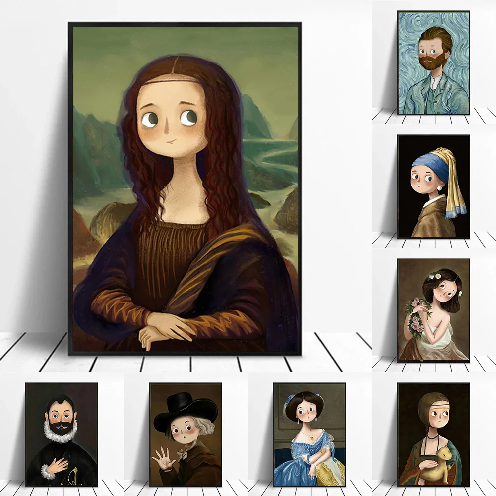 

Мультяшная картина, всемирно известная, настенный плакат, печать, креативная фигурка, украшение, холст, живопись для гостиной, домашние картины