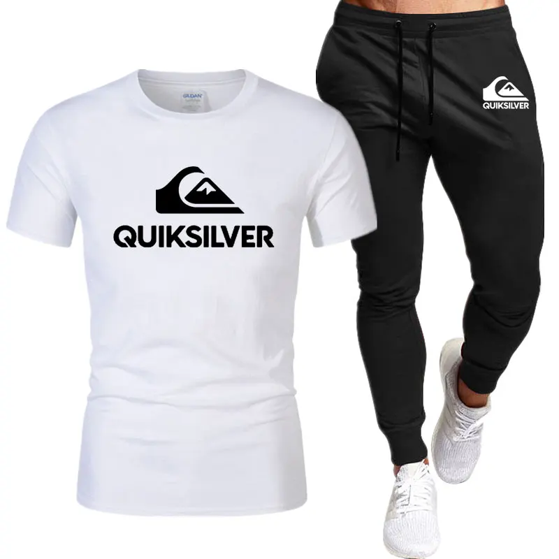 Men's Short-Sleeved T-Shirt And Trousers Two-Piece Casual Sweatshirt Set Brand Sportswear Fitness Pants Summer 2023New Plus Size