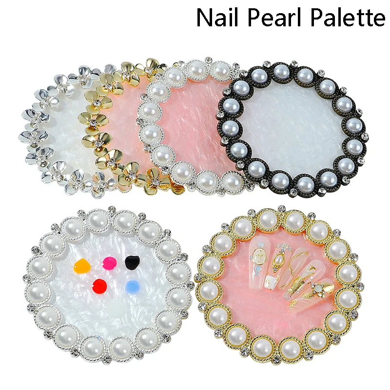 

1Pcs Nail Pearl Palette For Color Mixing Nail Tips Drawing Manicure Showing Shelf Tools Nail Display Stand