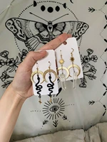 handmade gold dangle earrings snake long earrings boho jewelry crystal imitation not real
