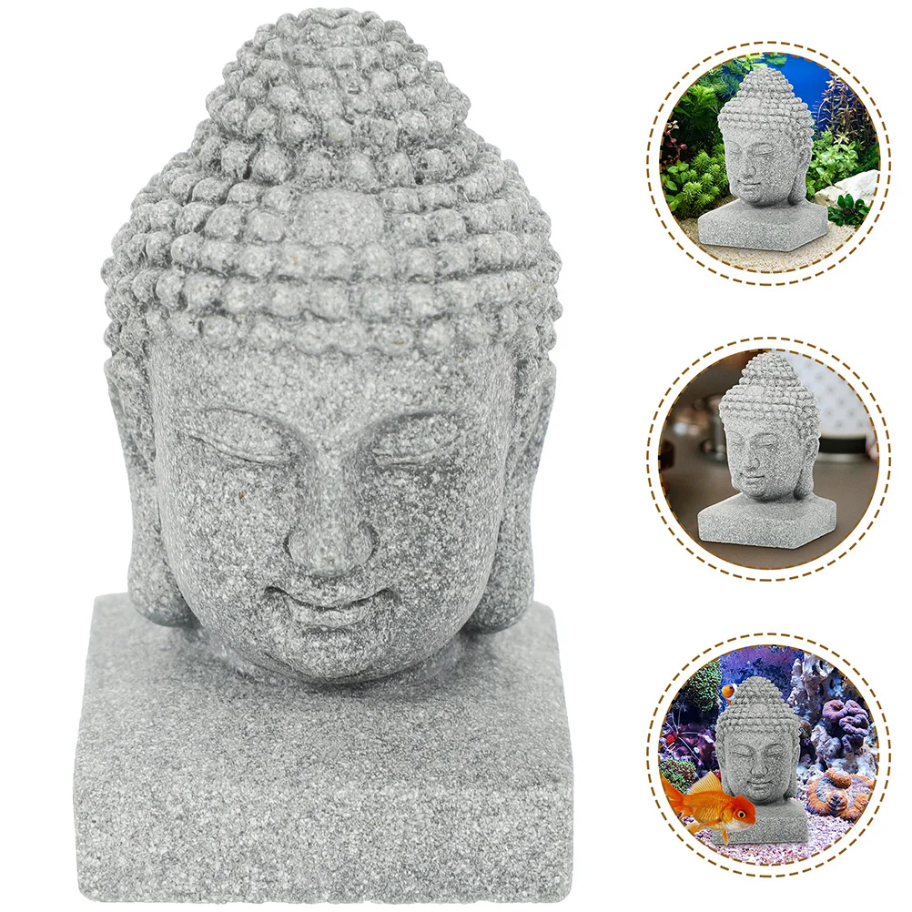

2 Pcs Ornaments Fish Tank Decor Statue Decorate Traditional Home Tank Bluestone Powder
