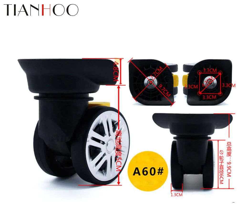 

2Pcs Universal Wheel Trolley Box Accessories Travel Bag Casters A60