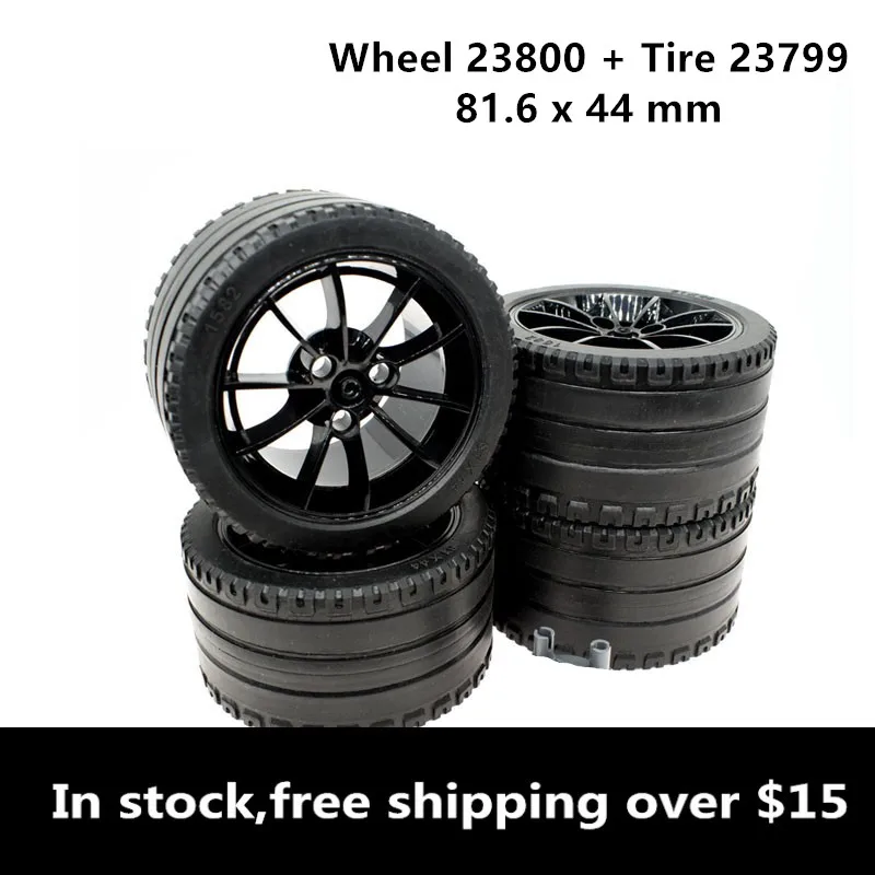 23800 колесо 62,3 мм x 42 мм 23799 шина 81,6x44 мм гоночный большой кирпич коллекция модульная игрушка GBC для технических строительных блоков MOC