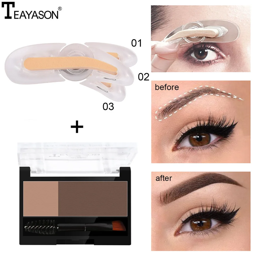 

Two-color Eyebrow Powder Palette with Brow Brush Natural Lasting Waterproof Eyebrow Enhancers Shadow Powder Dye Makeup Cosmetics