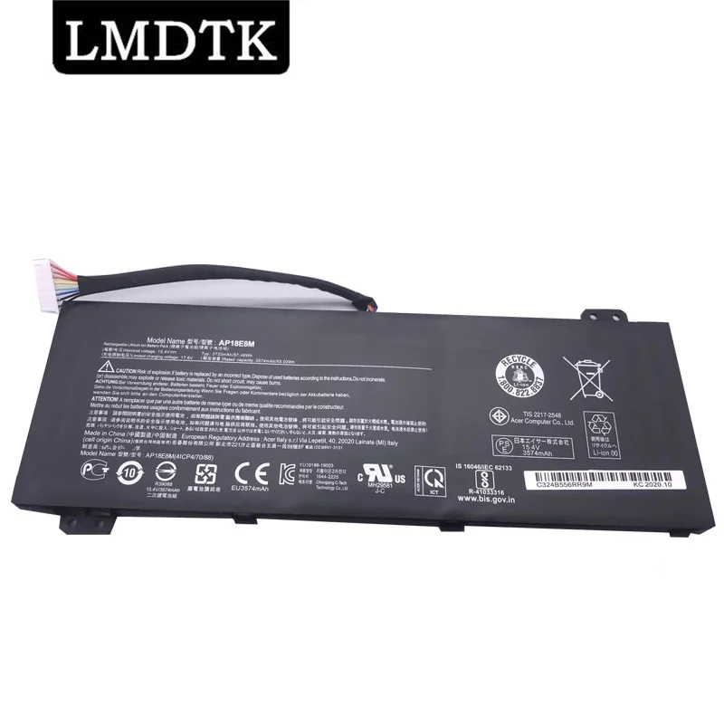 LMDTK Новый аккумулятор для ноутбука AP18E8M Acer Nitro 5 AN515-54 ConceptD CN515 Predator Helios 300 PH315-52 5-43-r4c3