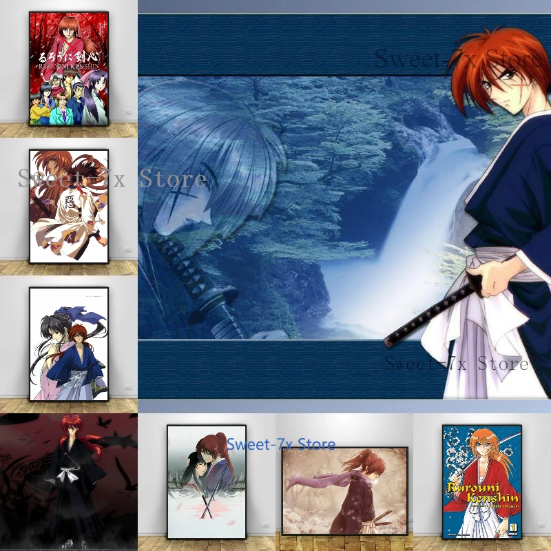 

Japanese Anime Ruroni Kenshin Canvas Painting Art Nordic Posters and Prints Wall Pictures for Living Room Decoration Frameless