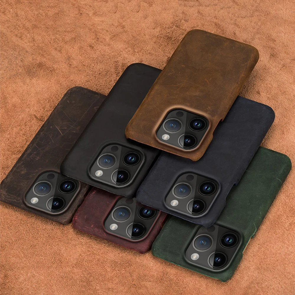 LANGSIDI Original Leather phone case for iphone 14 13 pro max 13 Pro Luxury Vintage leather cover for iphone 13 pro max XR X XS