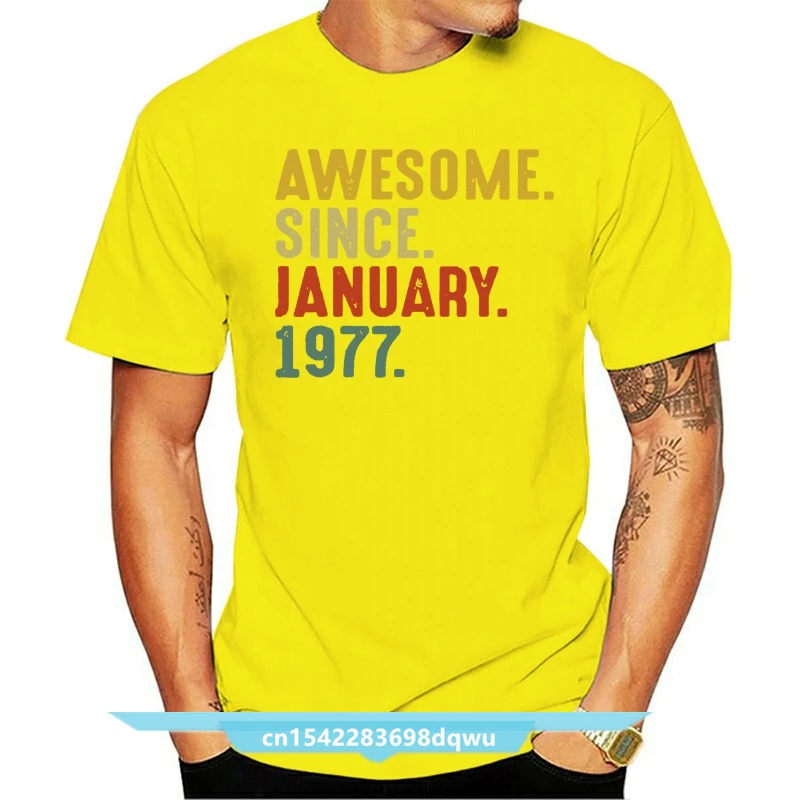 

Men Funny T Shirt Fashion Tshirt Awesome Since January 1977 Vintage Version Women t-shirt