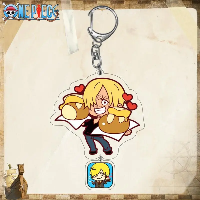 Фото Акриловый брелок для ключей One Piece: Тони Тони Чоппер, Нами, Трафальгар Лоу, Ророноа Зоро, Санджи. Аниме-аксессуар, подвеска для студенческого рюкзака. №3