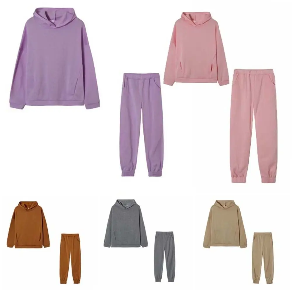 Костюм для бега из двух предметов бархатная толстовка с капюшоном и штаны