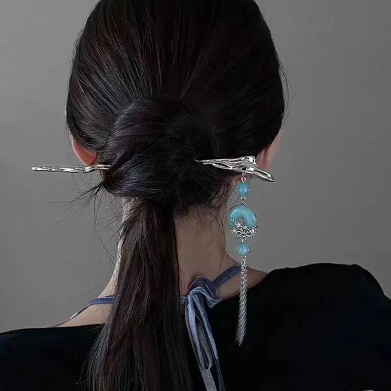 

Fashion Simple Tassel Jade Stone Hairpin For Women Party Holiday Gift Retro High-end Headwear Hair Accessories Luxury Jewelry