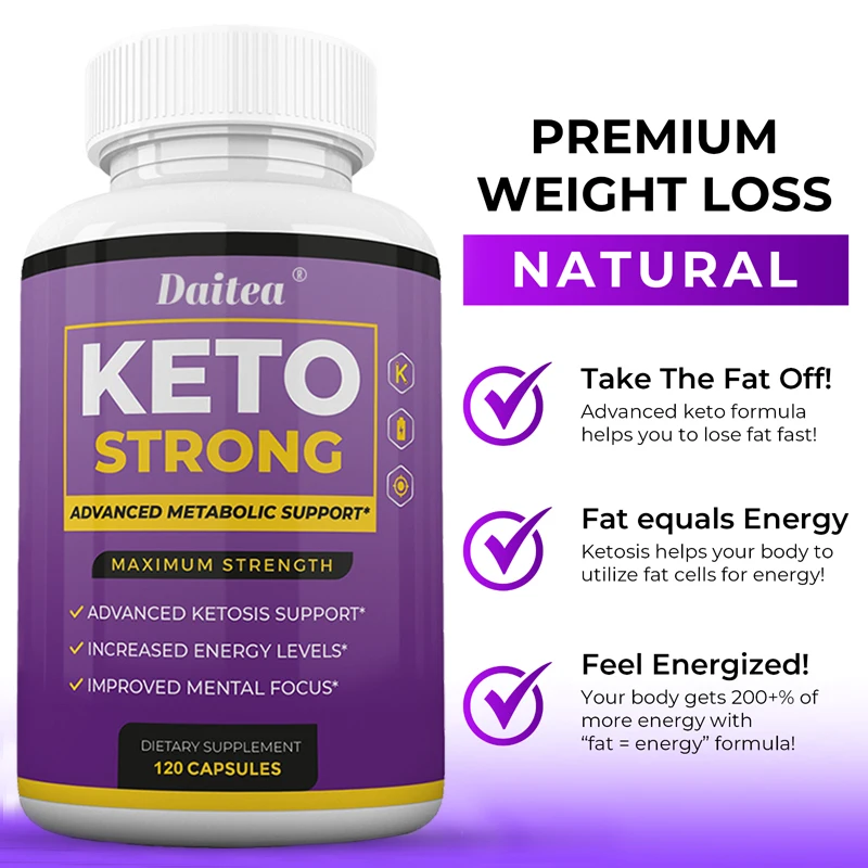 

Daitea Keto strong Converts Fat Into Energy Promotes Focus Boosts Energy Advanced Ketosis Supports Metabolism