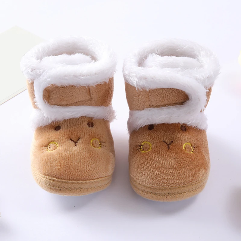 

Детские осенне-зимние ботинки, теплая зимняя обувь для маленьких девочек и мальчиков, модная однотонная обувь для малышей с пушистыми шариками, обувь для первых шагов, детская обувь