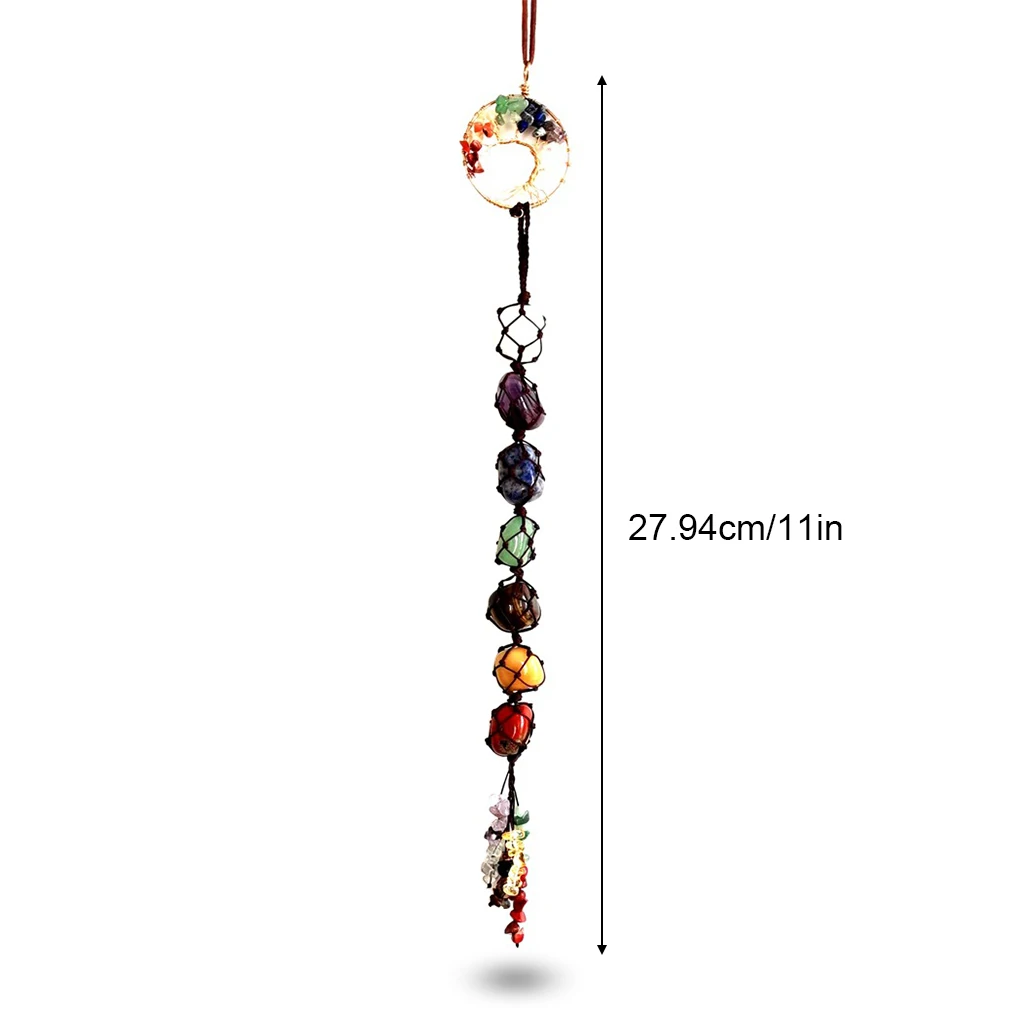 

Handmade Natural Stone Tree Hanging Ornament Bathroom Office Window Curtain Colorful Pendant Anniversary Decoration