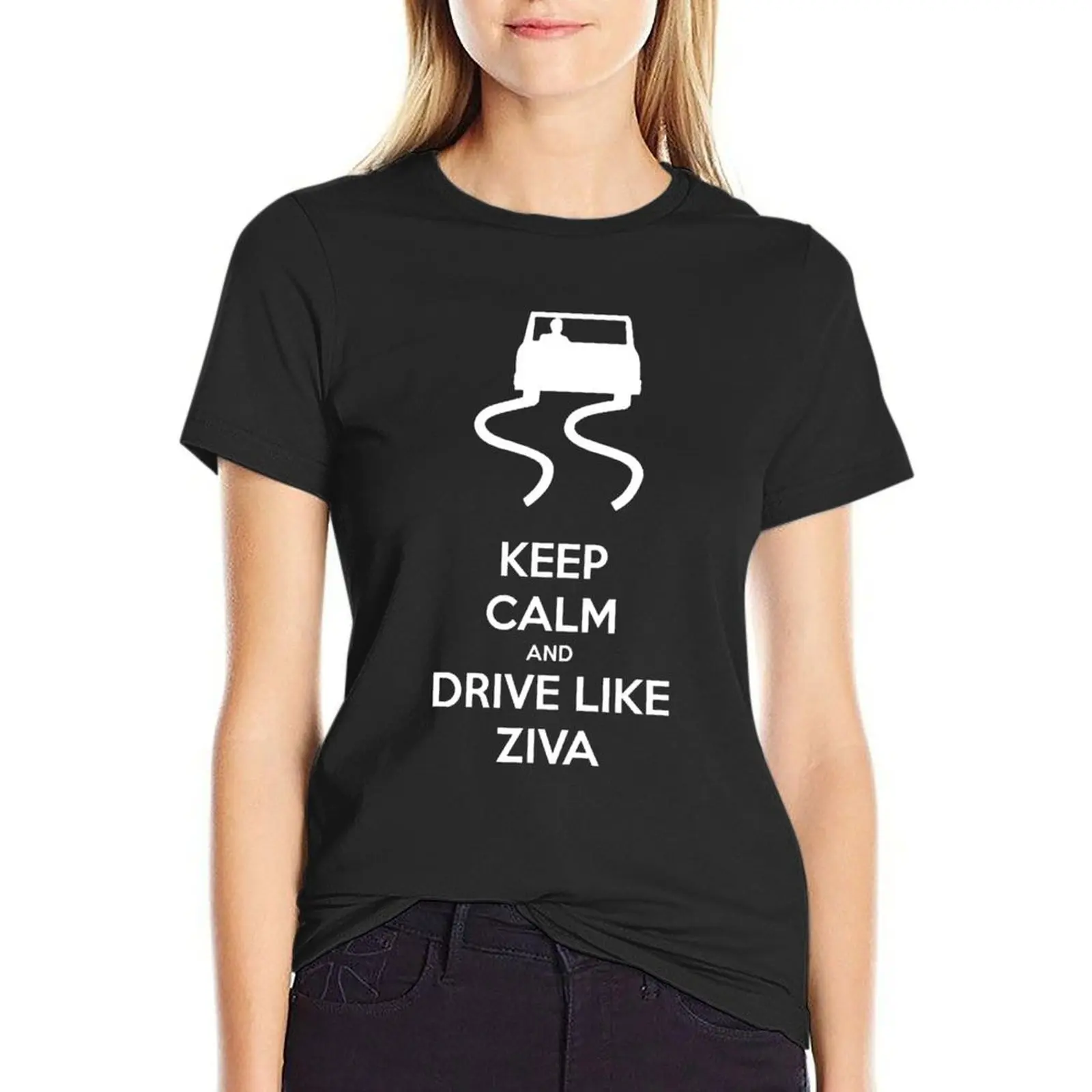 Классическая футболка с надписью Keep Calm and Drive Like Ziva одежда в стиле хиппи на заказ