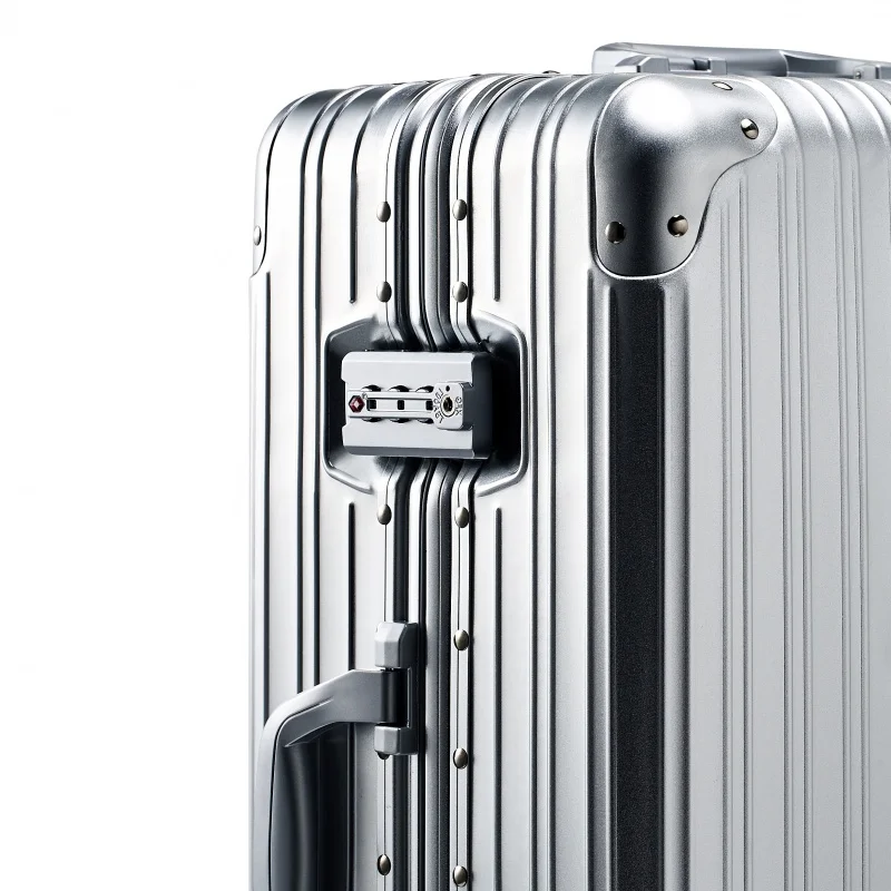 Aluminum Magnesium Alloy Trolley Case Frame Boarding Luggage Travel Password Box Grande Valise De Voyage Suitcases Free Shipping