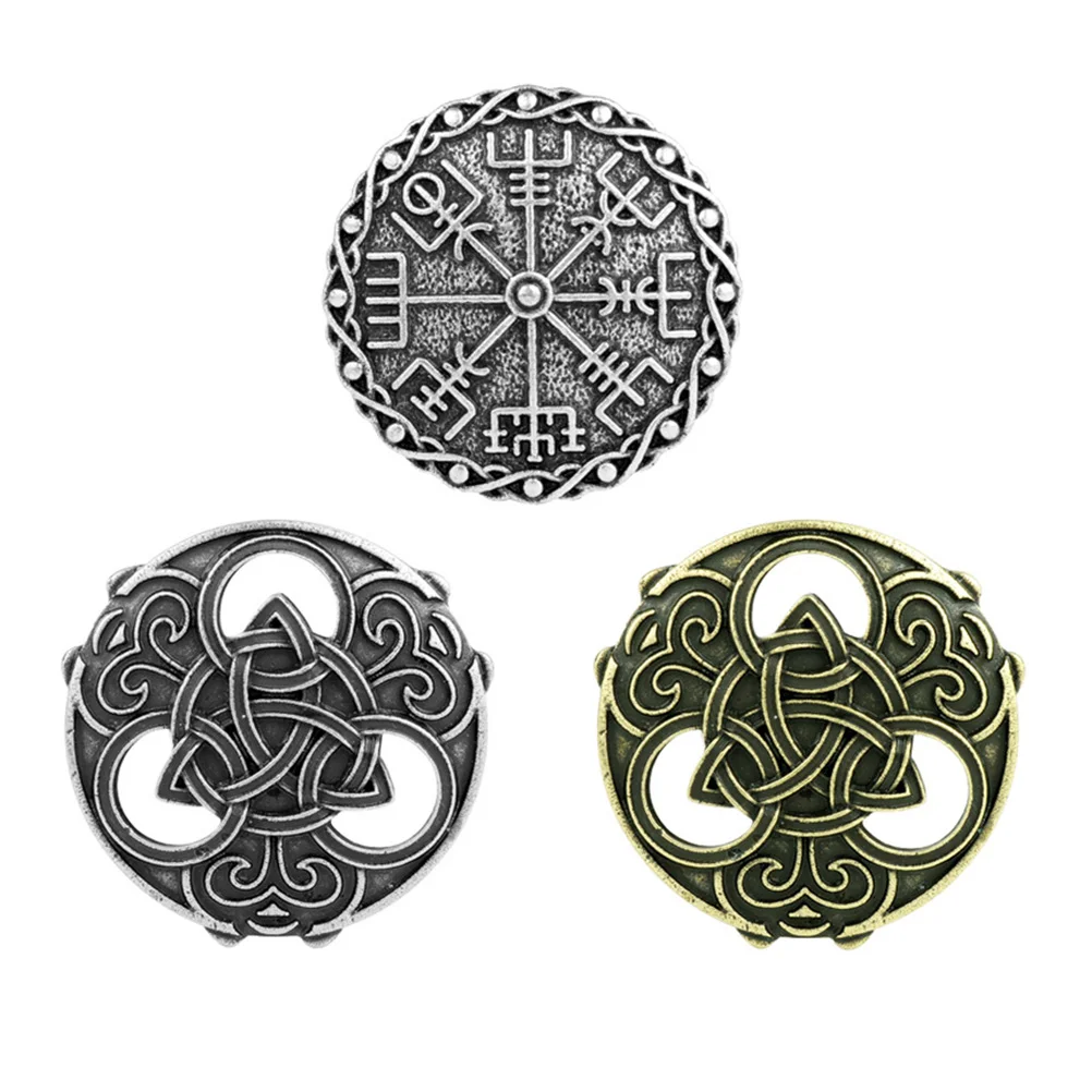 

3pcs Viking Style Brooches Simple Decorative Brooch Vintage Breastpin Clothes Pin for Men Boys Women