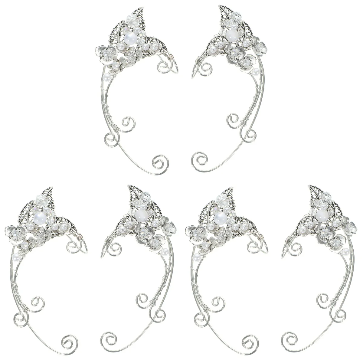 

3 пары, женские серьги-клипсы с длинным рукавом