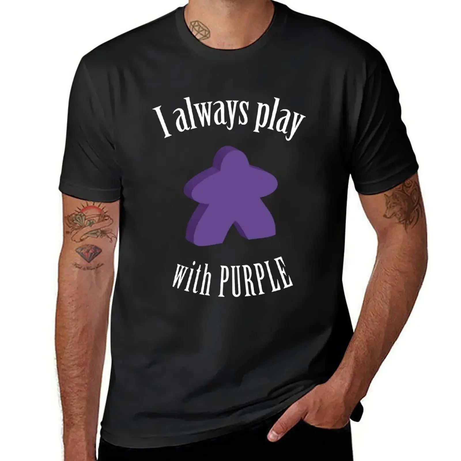 I Always Play with Purple Meeple дизайнерская футболка с принтом настольной игры Футболки s graphic