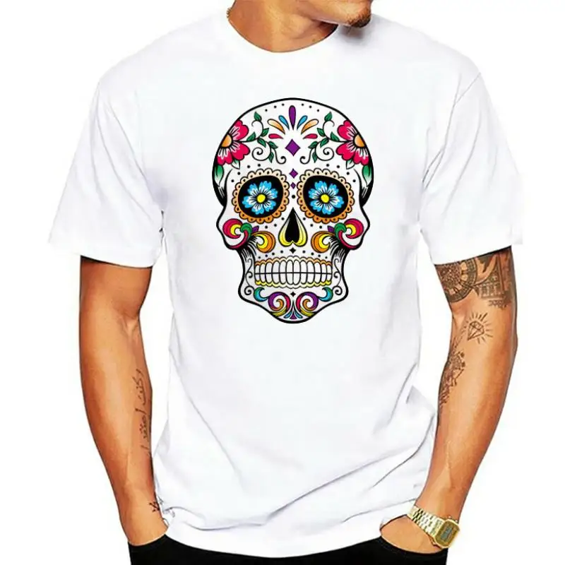 

Men t shirts Top Quality short sleeve 100% cotton loose skulls design printed Tshirt mens loose hip hop o neck men's tee