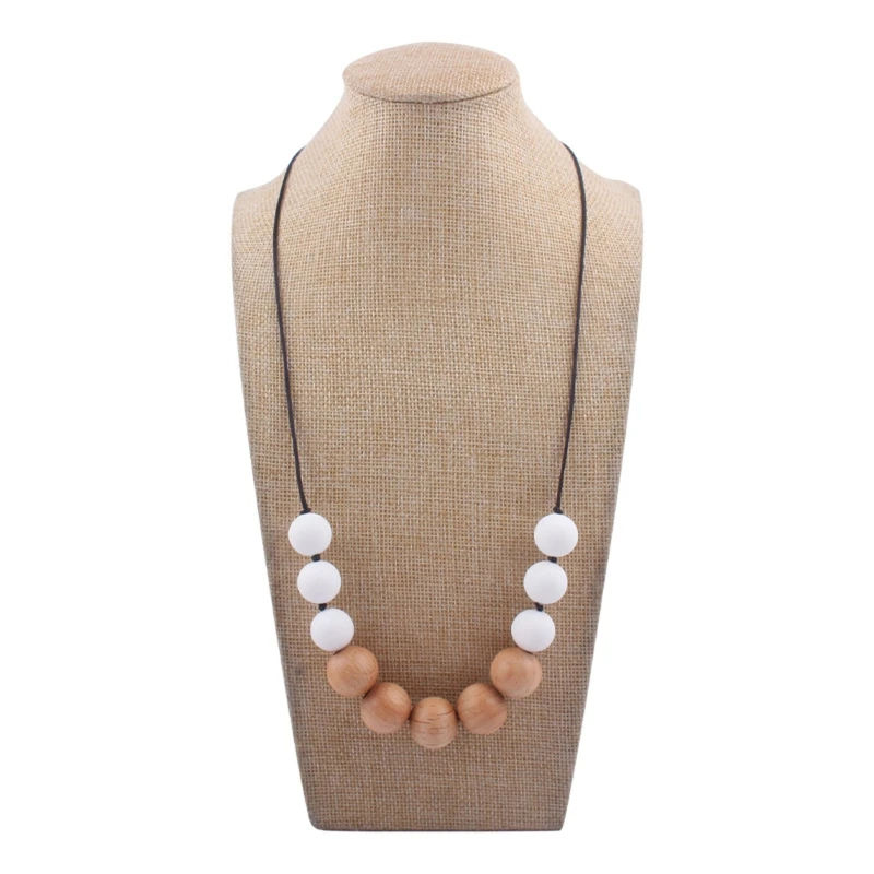 

Baby Teething Necklace Teether Soothing Jewelry for Boy Girl Unisex Feeding Bead Chain Necklace for Infant 0-6-12 Month
