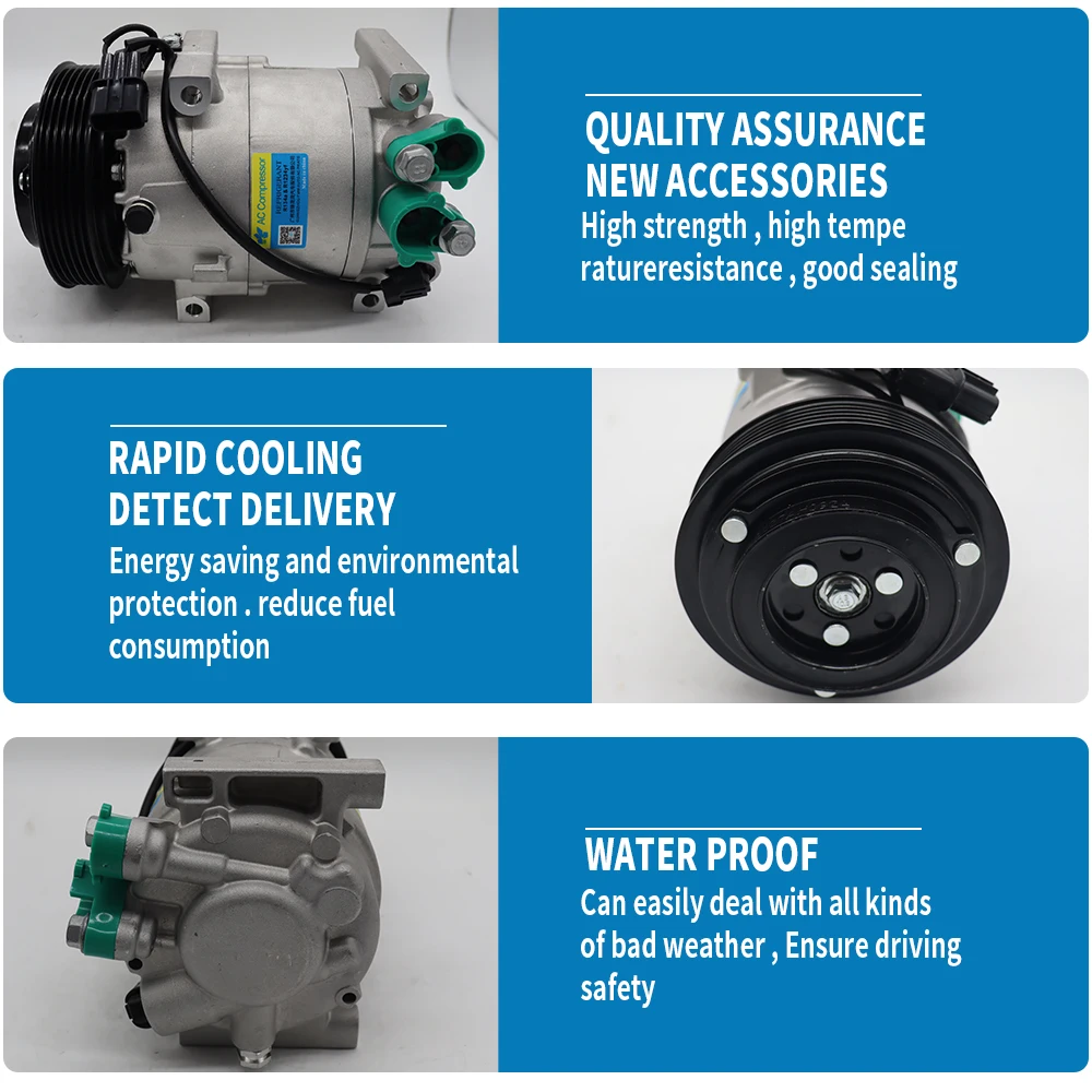 Компрессор кондиционера FMM VS09E AC для Kia Picanto 6pk CA500CXGBA04 F500-CPABB01 OEM 97701-G6400 97701-G6201 12 В