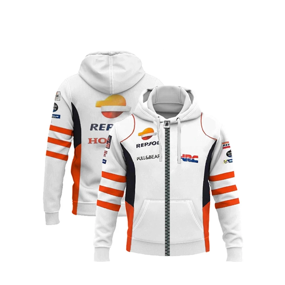 

For Honda REPSOL HRC Alpine Moto GP Racing Team Motorcycle Keep Warm Jacket Men's Sportswear Zipper Fleece Hoodie