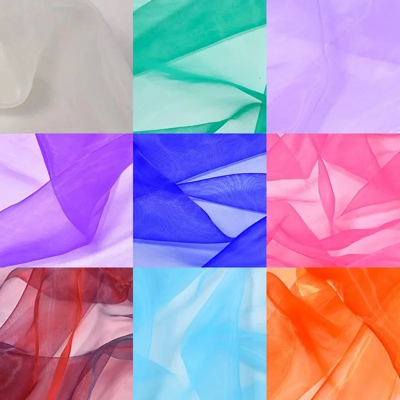 6 метров ткань из органзы с вышивкой прозрачная свадебная одежда шелковая