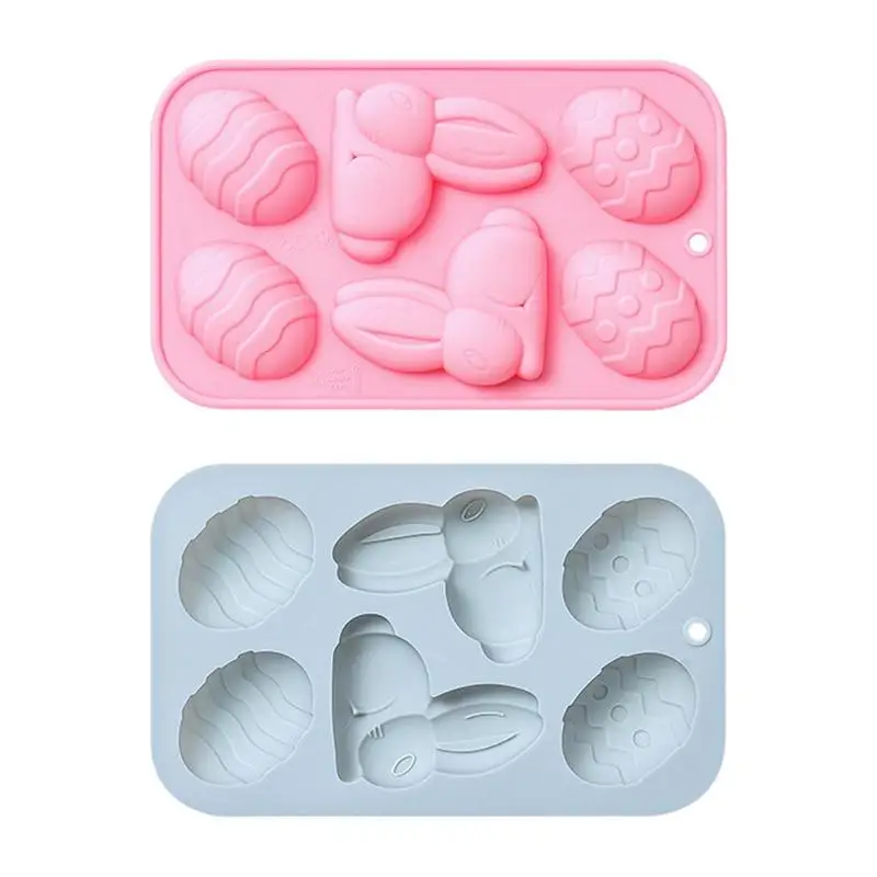 

6-Cavity Easter Egg Shape Silicone Mold Fondant Chocolate Candy Mould Easter Egg Shell Stencil Pastry Baking Dessert Mould