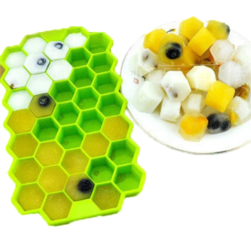 

37 Grid Creative Honeycomb Silicone Mold Ice Cube Tray With Lid DIY Ice Cream Jelly Maker Mould for Bar Kitchen