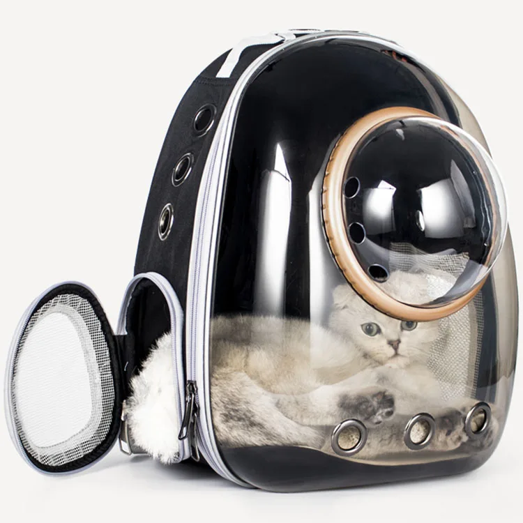 

Воздухопроницаемая дорожная сумка для перевозки кошек и собак, прозрачный рюкзак для переноски питомцев в виде космической капсулы для аст...