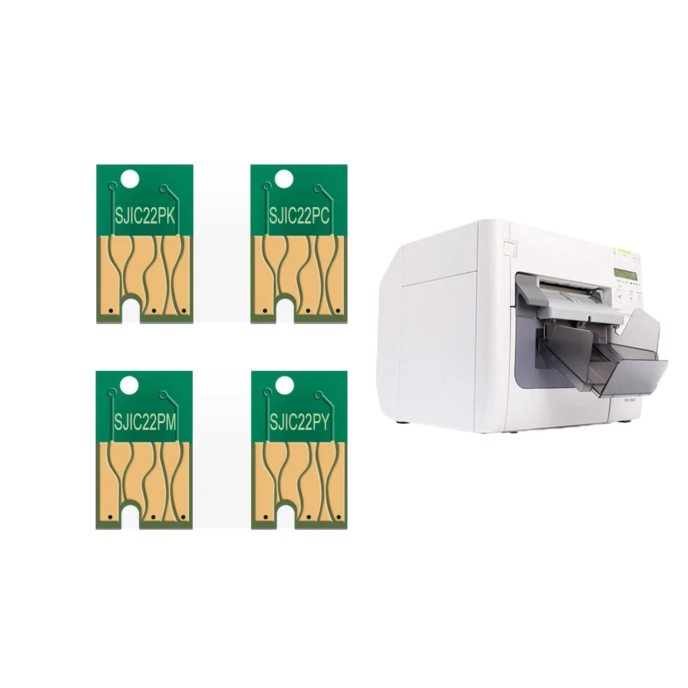 4-цветный картридж SJIC22P одноразовый чип для Epson ColorWorks C3500 TM-C3500 чипы принтера