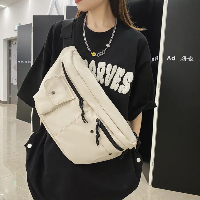 

Chest Pack Woman Street Hip hop Waist Bag Unisex Casual Fanny Packs Shoulder Crossbody Bag Large capacity Nylon Belt Bags Purses