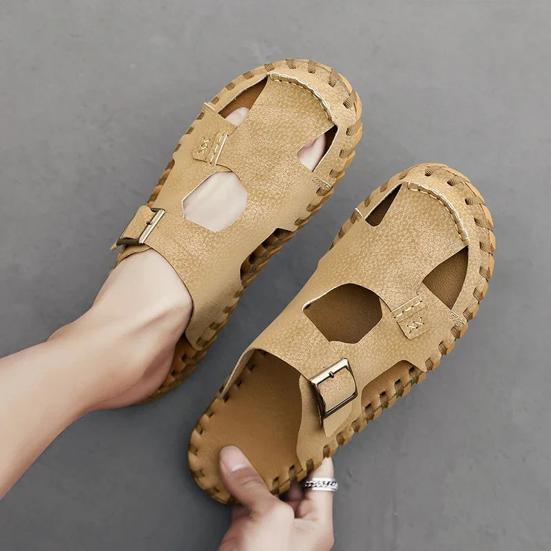 Летние мужские тапочки повседневные пляжные сандалии уличная обувь шлепанцы