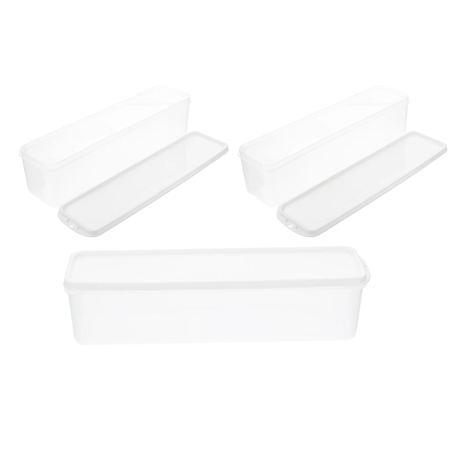 

3 Pcs Food Storage Jar Food Storage Box Dry Plastic Storage Bins Lids Fridge Veggie Containers Refrigerator Clear Container Lid