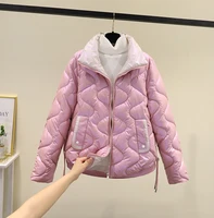 beardon womens winter short cotton jackets glossy loose down cotton padded jacket stand collar padded outwear 2022 new